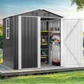 6x4ft Metal Outdoor Storage Shed with Window R6003