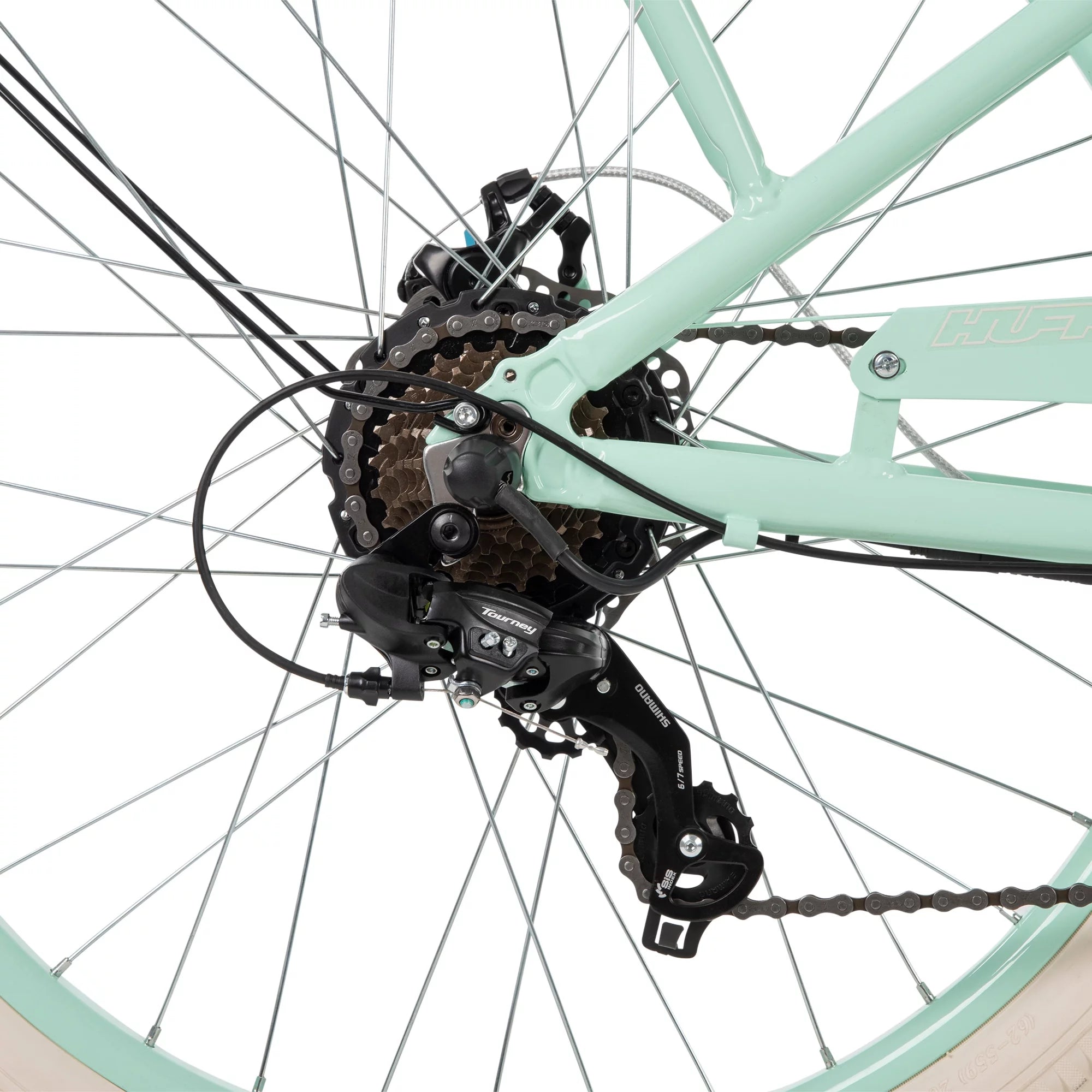 26-in 7-Spd Electric Cruiser Bike, Mint Green, 36V, 350W F1051
