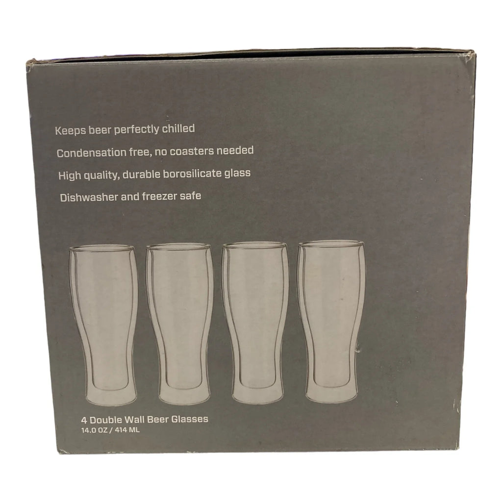 14-oz. Double Wall Beer Glass, 4-pack Z161