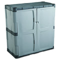 Gray/Black Double-Door Storage Base Cabinet U458789