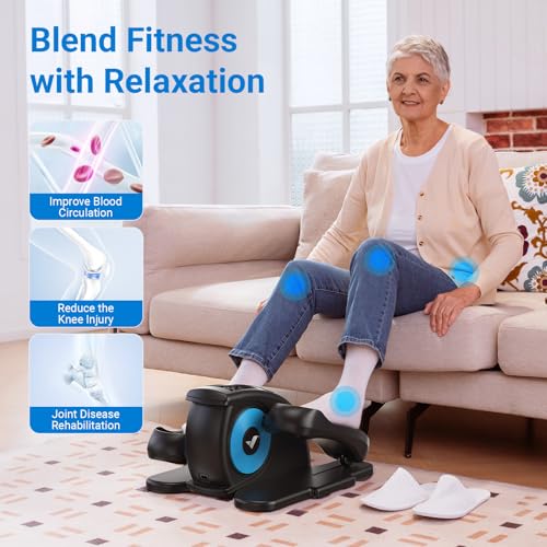 Under Desk Elliptical Machine, Electric Seated Pedal Exerciser with 12 Adjustable Speed & Remote Control H818136
