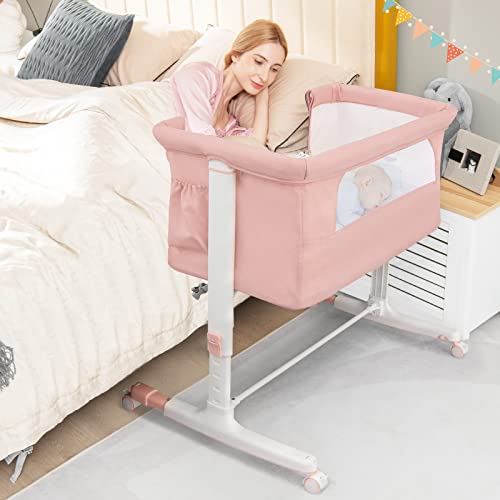 Pink 3 in 1 Folding Bassinet with Mattress I294