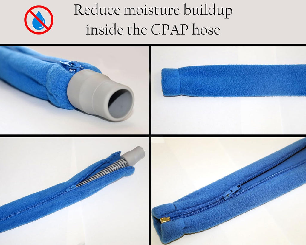 6ft CPAP Hose Cover with 4 Holding Clips, Soft Fleece Tubing Wrap Insulator with Zipper D26322