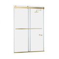 Double Sliding Semi-Frameless Shower Door in Brushed Gold with Clear Glass L217458