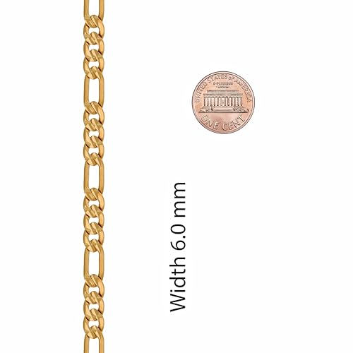 24k Real Gold Plated Figaro Bracelet P221