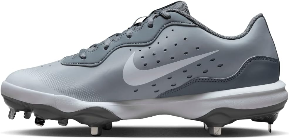 Gray Metal Baseball Cleats Size 12 Medium K906