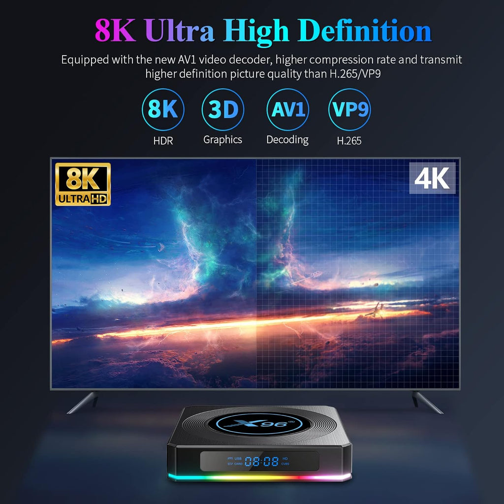 Android TV Box 11.0 4GB 64GB with Ethernet 1000M LAN Bluetooth 4.2 W4275