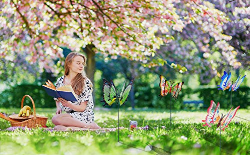 3D Large Butterfly Garden Stakes Decorations Outdoor Lawn Decorative Yard Decor Ornaments (Pack of 4) U140725