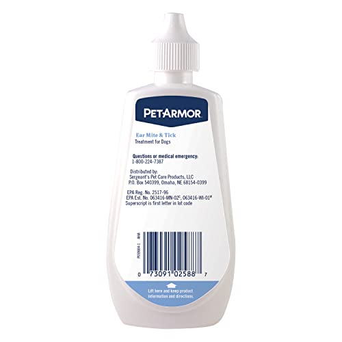 Ear Mite Treatment for Dogs, 3oz A313