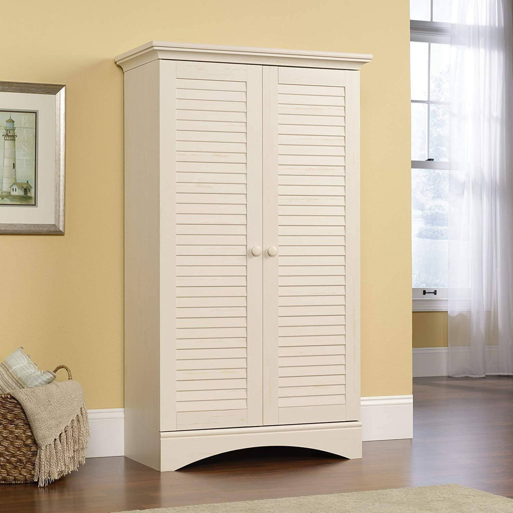 Antiqued White Storage Cabinet N278431