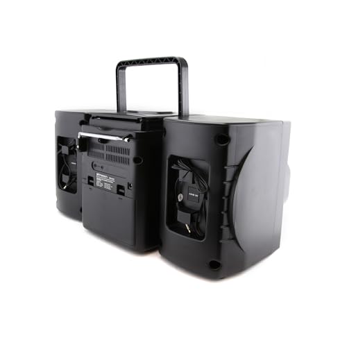 Portable CD Player Boombox with Cassette, AM/FM Radio, AUX, Detachable Speakers O121636