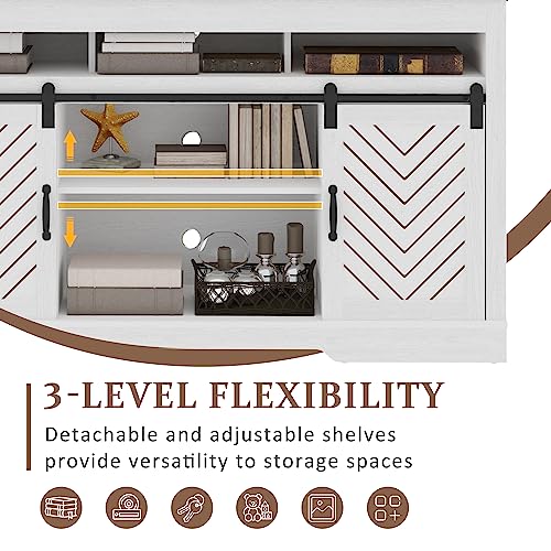 Black 34'' Tall TV Stand with Sliding Barn Doors G15411
