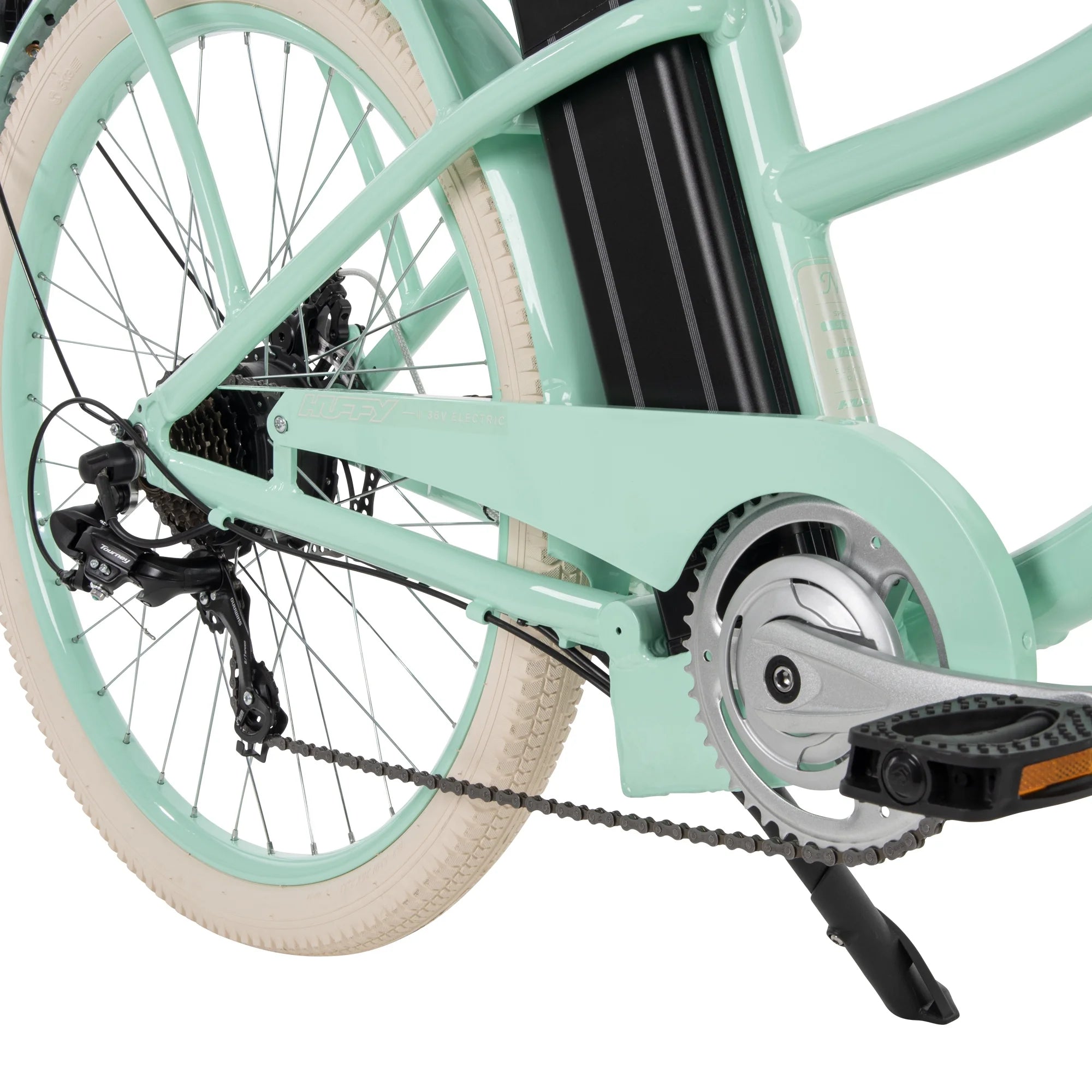 26-in 7-Spd Electric Cruiser Bike, Mint Green, 36V, 350W F1051