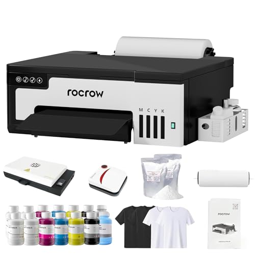A4 DTF Printer with White Ink Mixing, Automatic Cleaning, Includes Heat Press, Ink, Film H826193