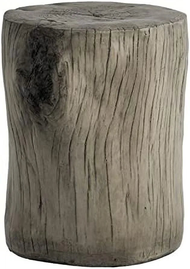 Rustic Stump Side Table Chocolate Brown Wood-Look End Table Stool Z965