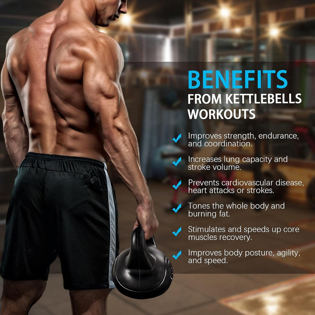 35lbs Kettlebell Weights with Wide Flat Base Textured Grip G120984