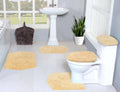 100% Cotton Tufted Bath Rug, 5 Piece Set, Yellow X4827