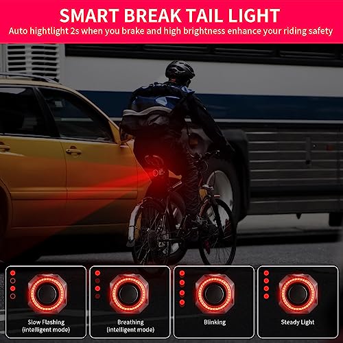 Bicycle Horn Bike Alarm Smart Bike Tail Light Rear Bike Light Waterproof Rechargeable Antitheft Alarm C7909