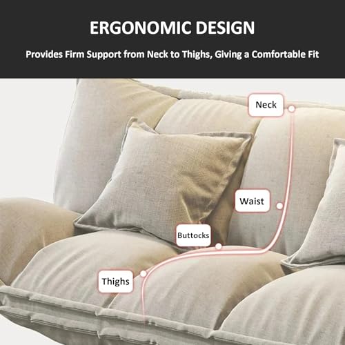 Cotton Linen Twin Size Folding Sofa Bed W714200
