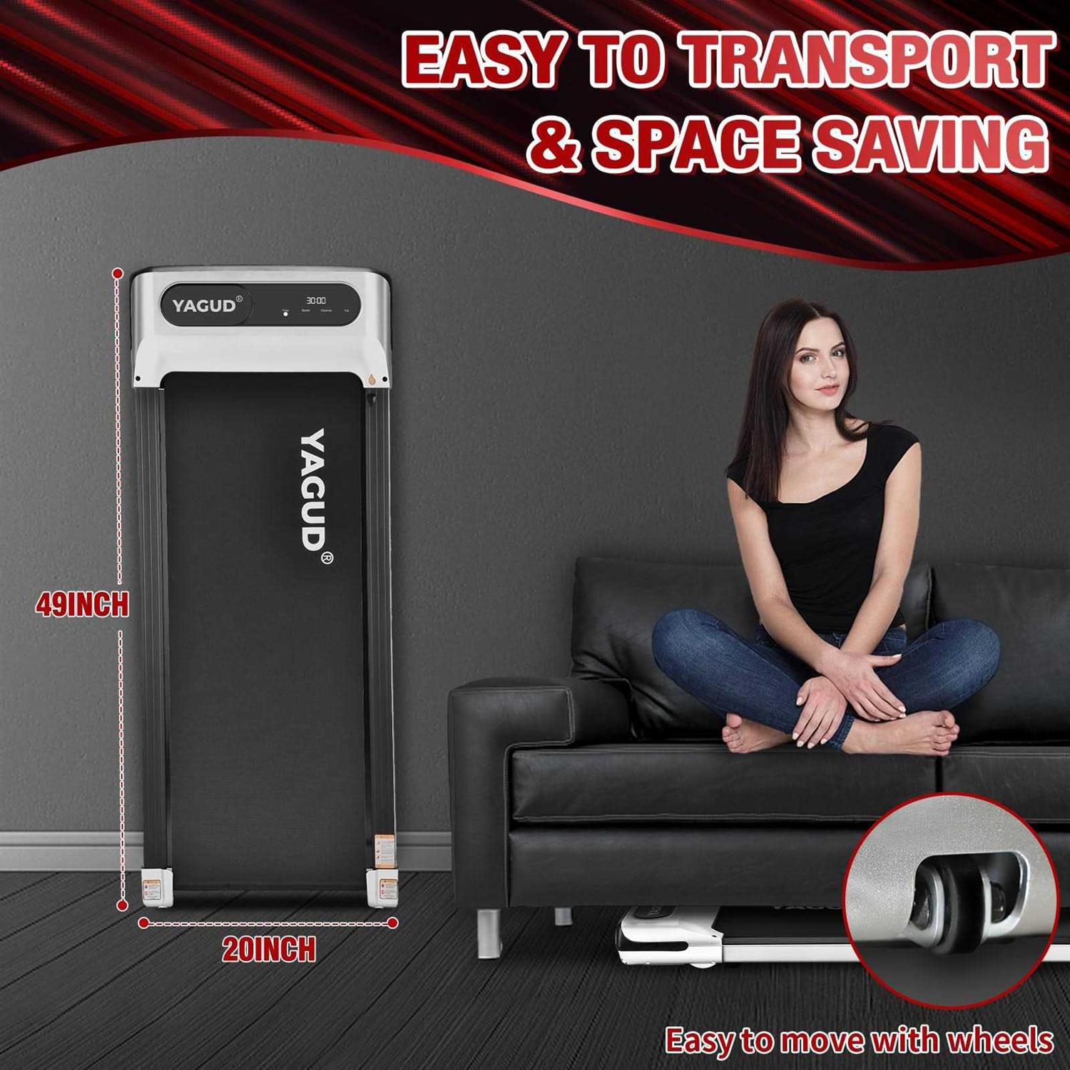 2.5 HP Under Desk Treadmill with Remote Control Z95080