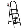 Black 3 Step Folding Step Stool with Handrails R6625