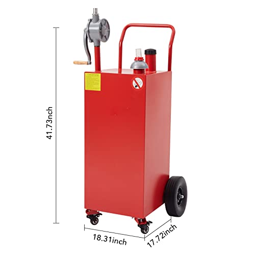 30 Gallon Portable Fuel Tank with Pump and Wheels N8717