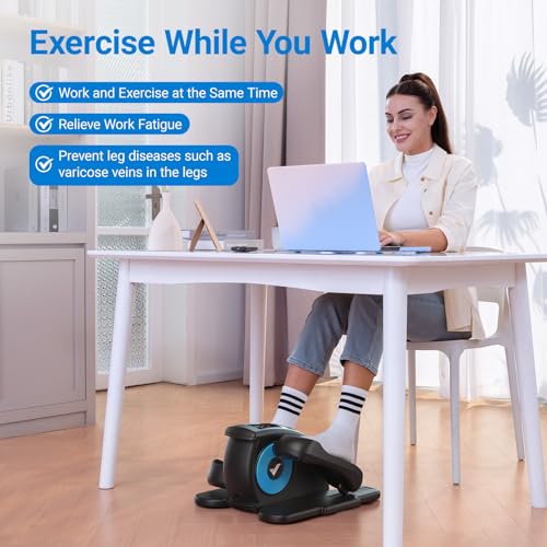Under Desk Elliptical Machine, Electric Seated Pedal Exerciser with 12 Adjustable Speed & Remote Control H818136