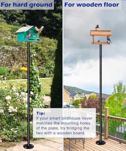 Matte Black 105 Inch Heavy Duty Bird Feeder Pole Kit with 5-Forked Base M3100