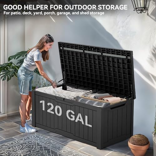 120 Gallon Waterproof Outdoor Storage Box (Light Brown) P6178