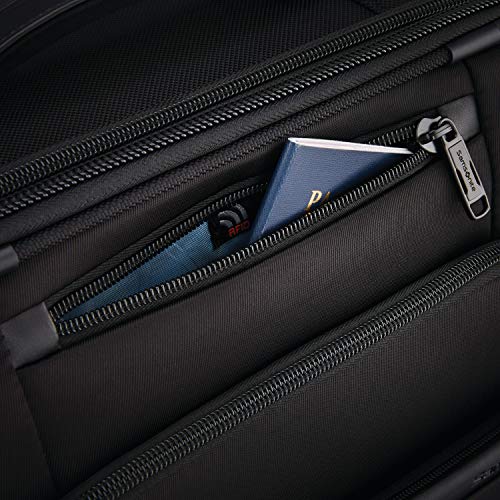 Black Carry-On 21-Inch Expandable Softside Luggage with Spinner Wheels D7676