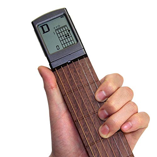 Portable Guitar Chord Practice Tool with Rotatable Chords Chart Screen P200