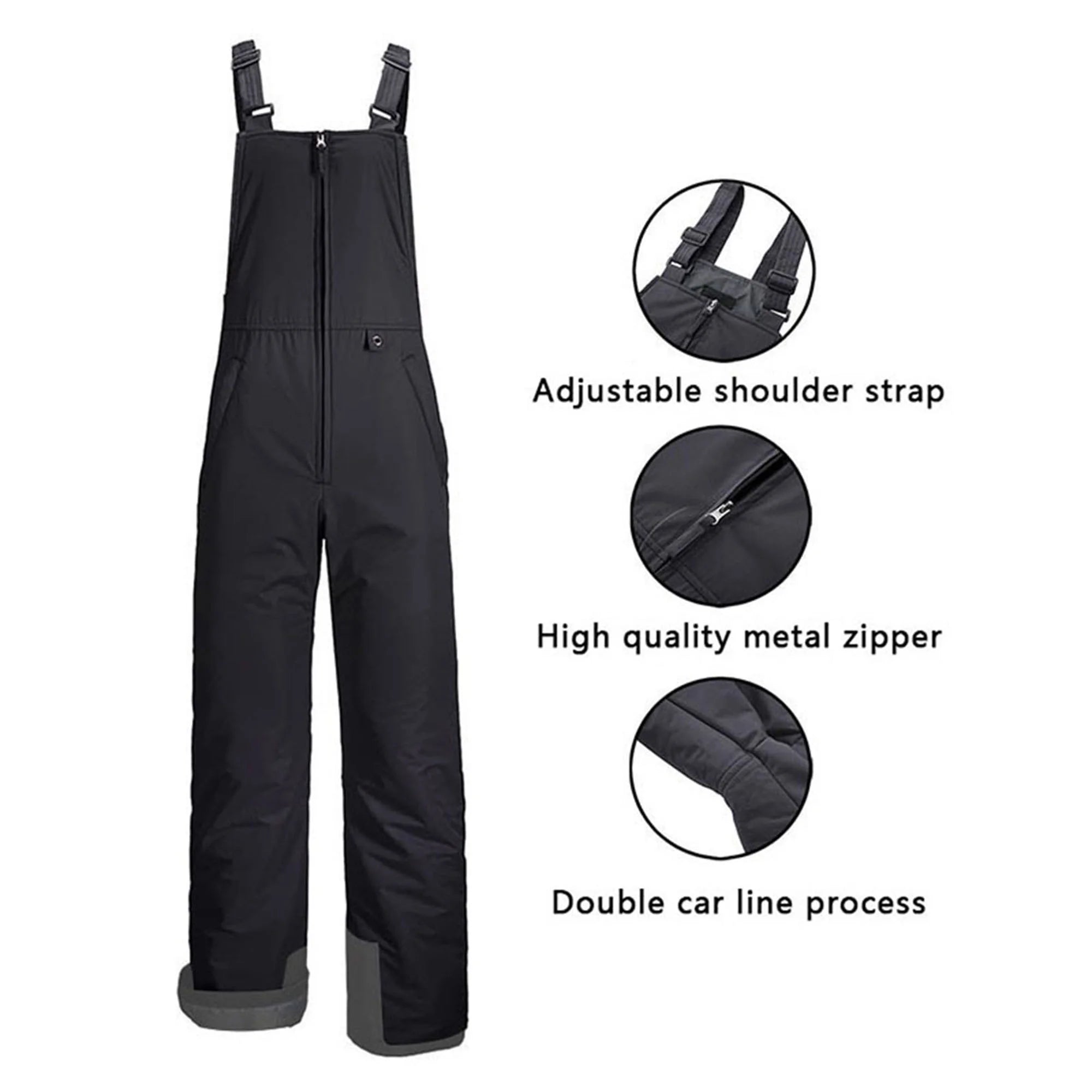 Kids Waterproof Snow Ski Bibs Overalls Long Bib Pants Insulated Ski Pants D2403