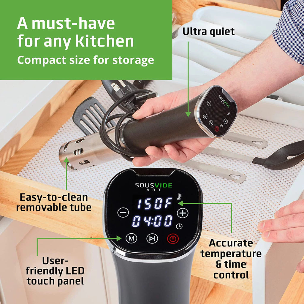 Sous Vide Machine 800W with Digital Timer, 30 Bags, Clips, Vacuum Pump, Cookbook P3154