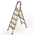 5 Step Folding Black Aluminum Ladder with Anti-Slip Pedal V314492