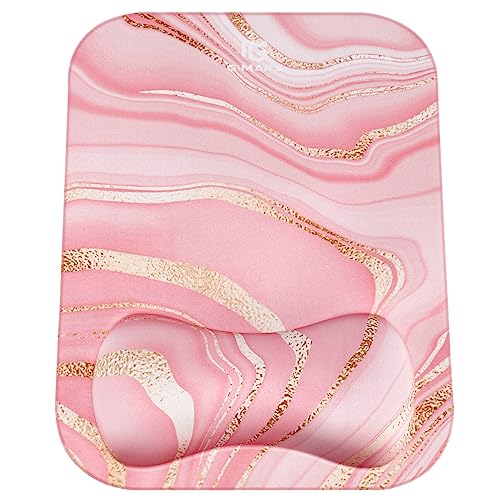 Black Golden Marble Ergonomic Mouse Pad with Wrist Support Z16571