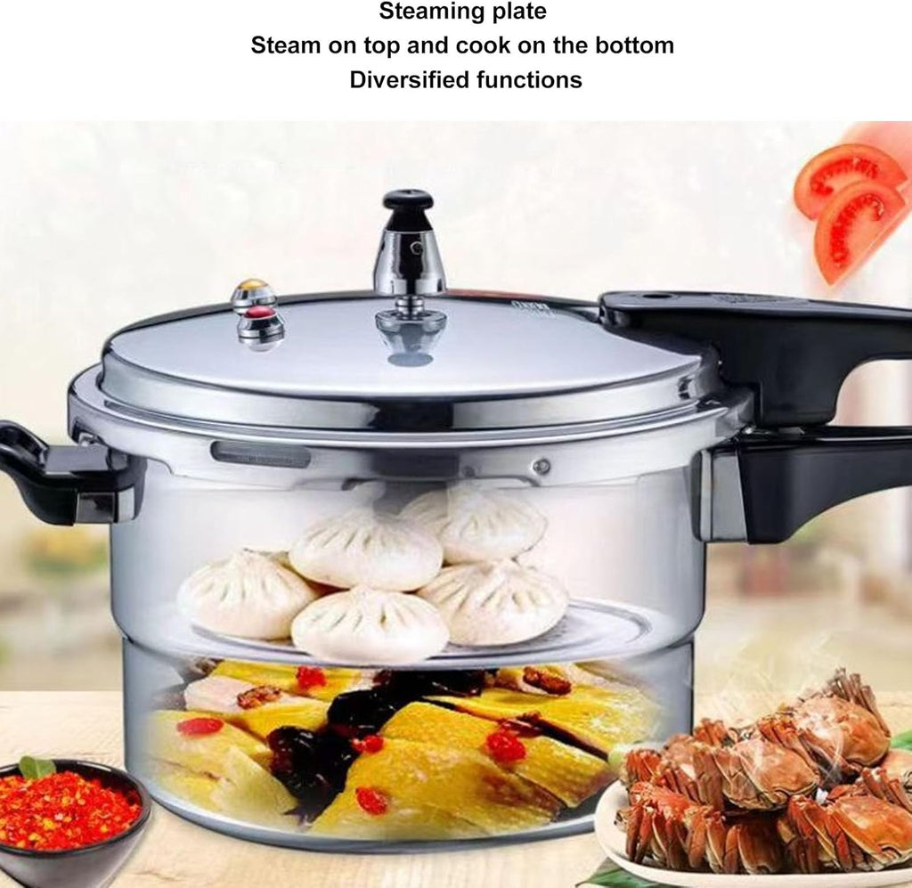 Stainless Steel Pressure Cooker with Safety Valves and Steaming Plate W5393