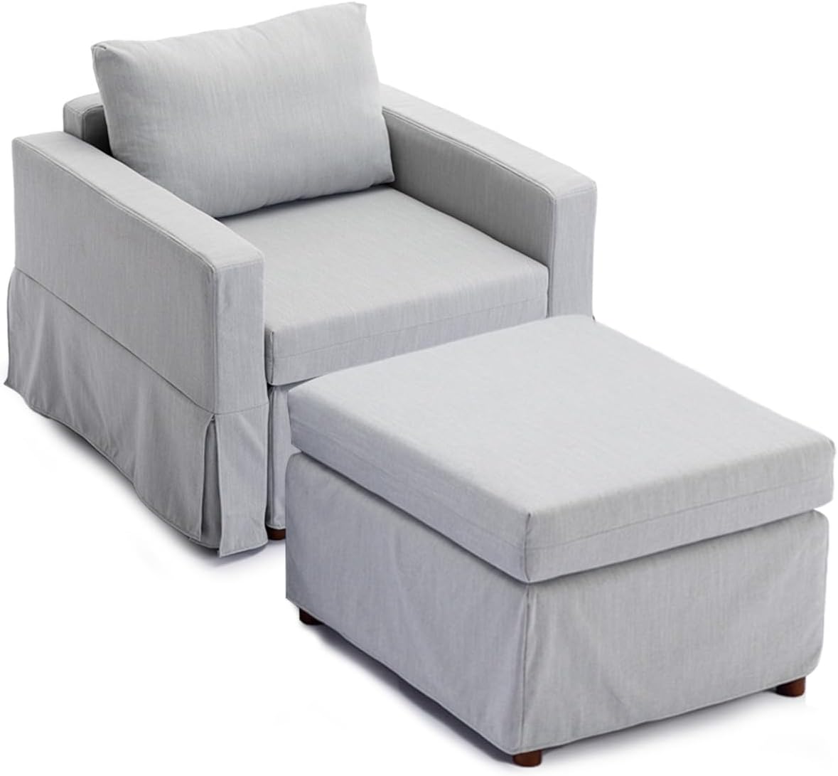 Light Grey Single Seat Module Sofa with 1 Ottoman A24286