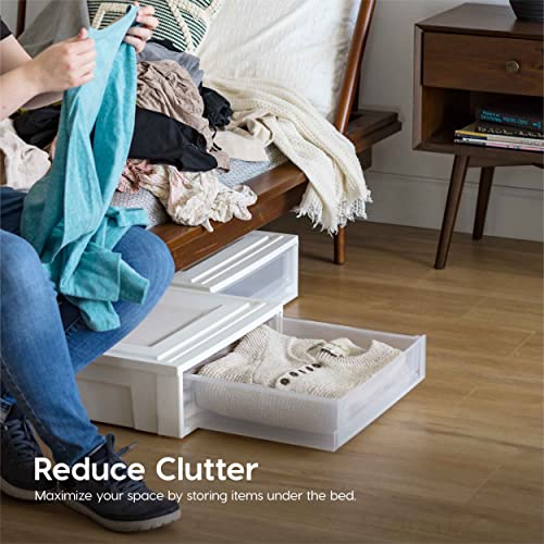 17 Qt Plastic 4-Pack Stackable Drawer Storage Organizer, White I53312