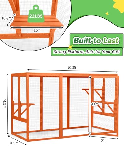 Grey Wooden Cat Enclosure J1507