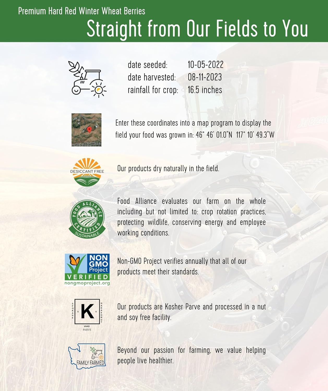 1 LB Hard Red Winter Wheat Berries L316