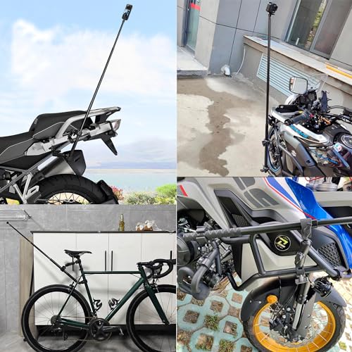 Motorcycle Mount Kit with Double Clamps Handlebar Holder and 155cm Selfie Stick D127951