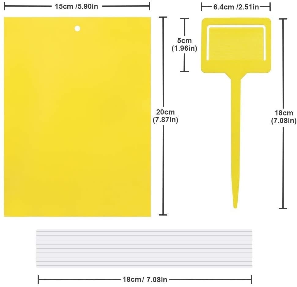 30-Pack Yellow Sticky Traps (6x8 Inches, 30pcs Twist Ties) U714