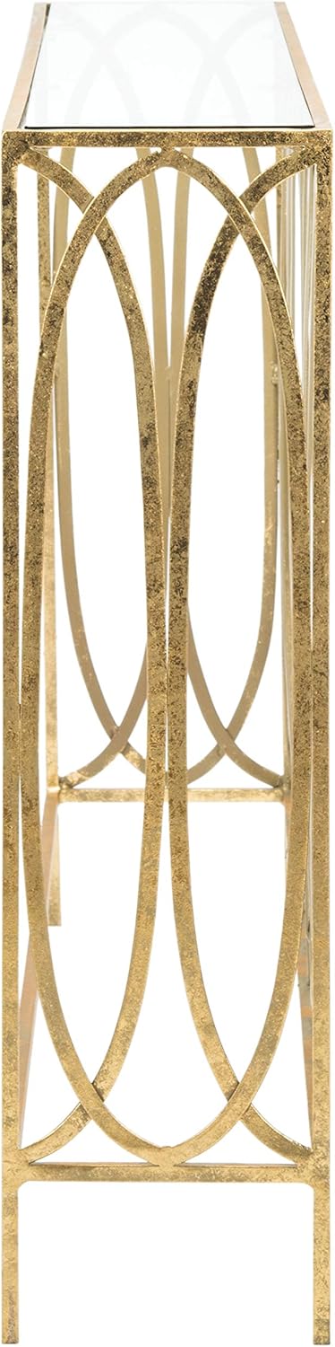 Gold Foil and Glass Console Table K21998