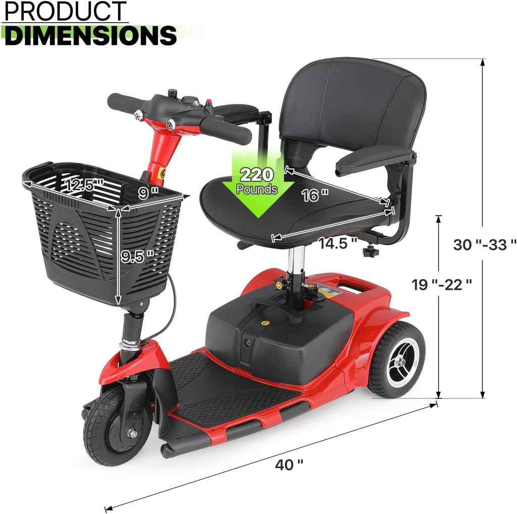 3-Wheel Folding Mobility Scooter T202