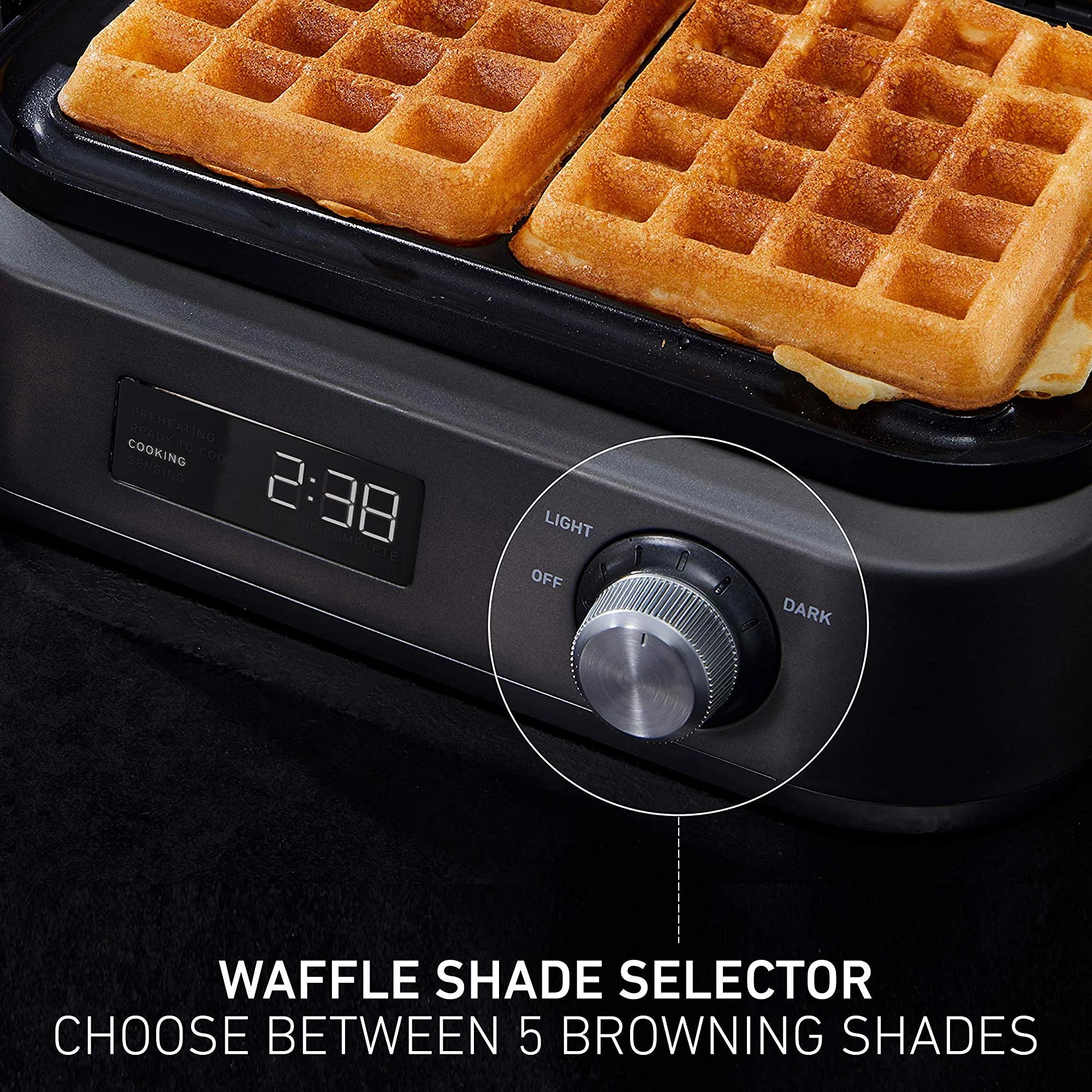 Dark Stainless Steel Waffle Maker I62692