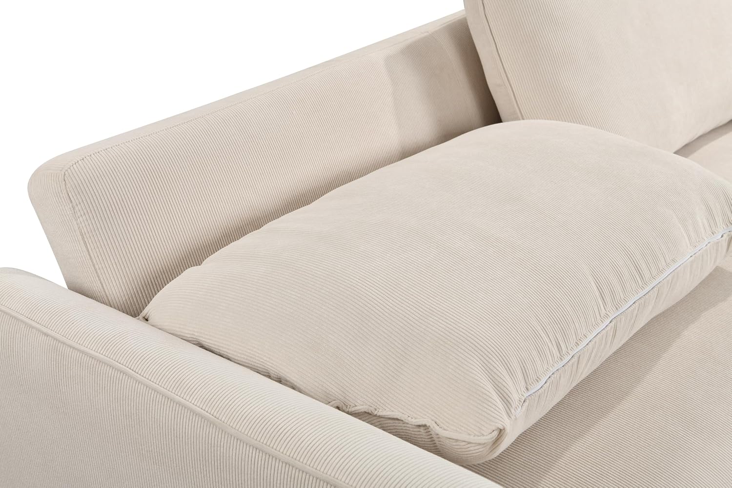 Beige 78 Inch Convertible Sleeper Sofa Bed with Pullout Bed D24352