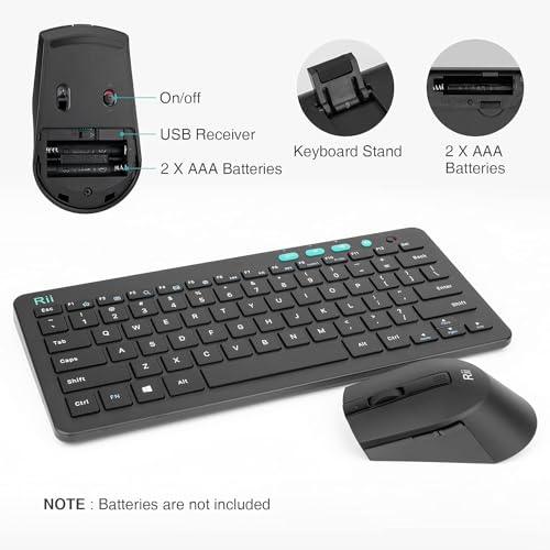 2.4 Gigahertz Ultra-Slim Wireless Keyboard and Mouse Combo (Black) A114