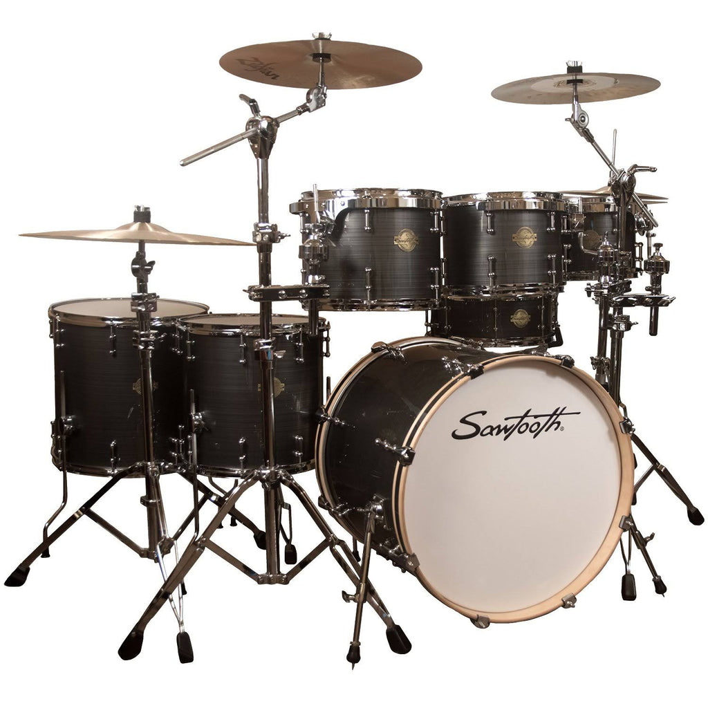 7-Piece Drum Set Shell Pack, Silver Streak C79404