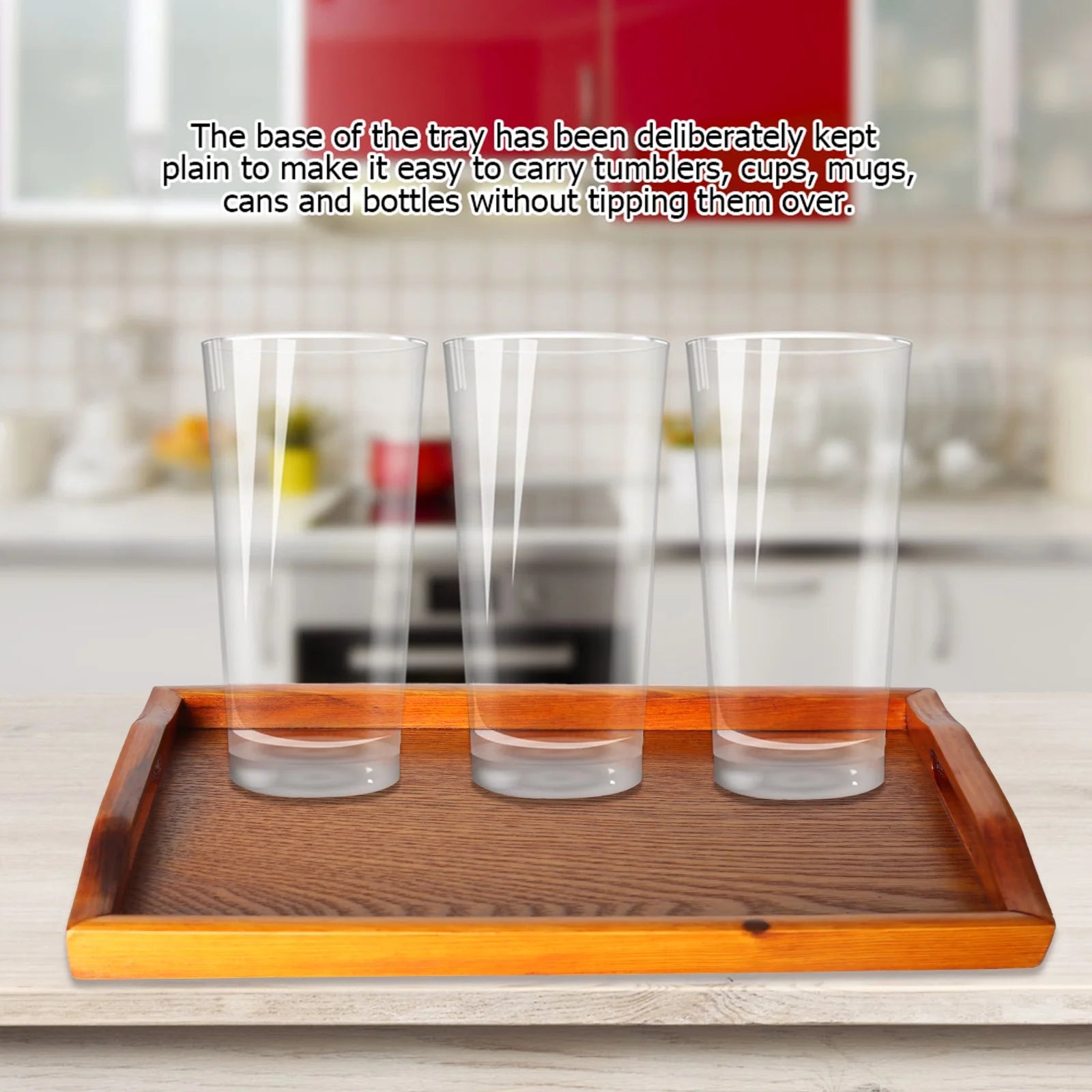 Wooden Serving Tray with Handles (Brown, Rectangle) R5080