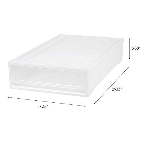 17 Qt Plastic 4-Pack Stackable Drawer Storage Organizer, White I53312